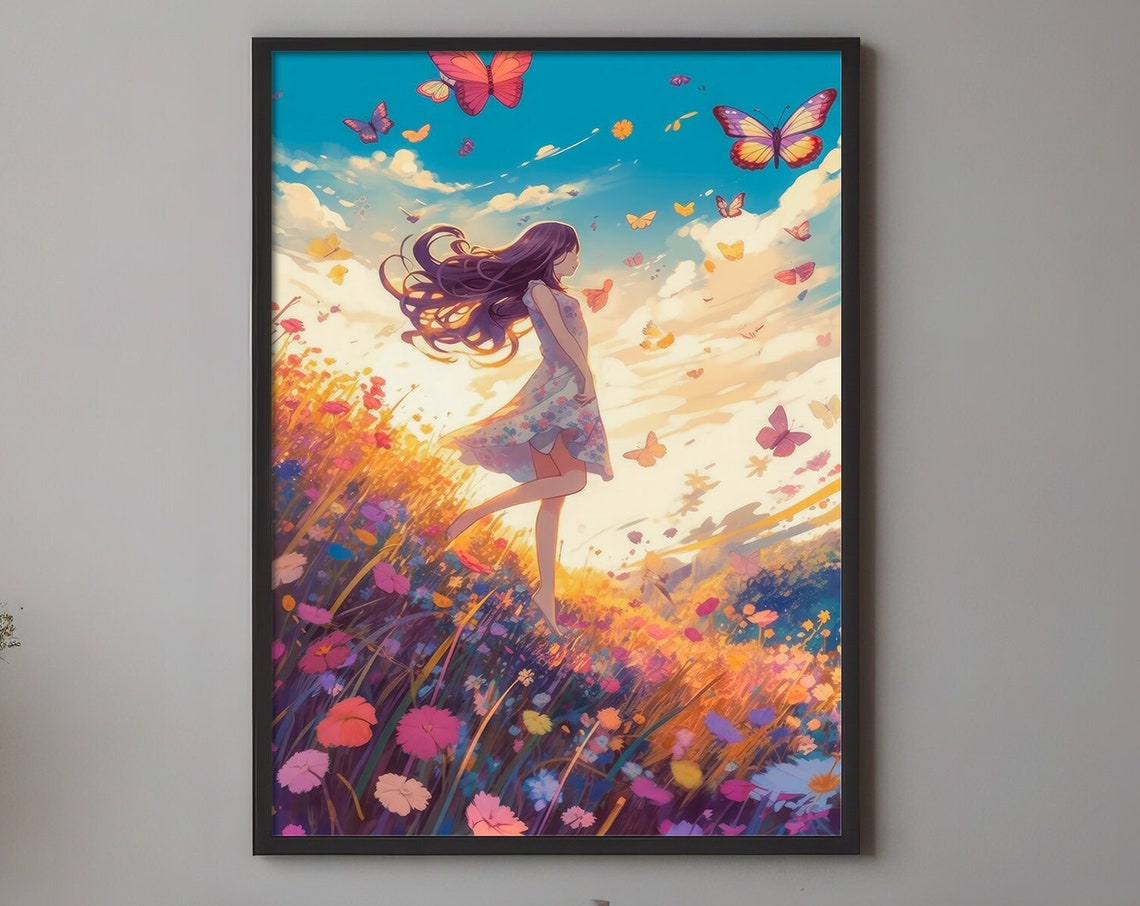 Aesthetic Art Pink Wall Art Purple Wall Art Bedroom Decor Girly Wall Art Preppy Room Decor Teen Girl Room Decor Trendy Wall Art - Image 2