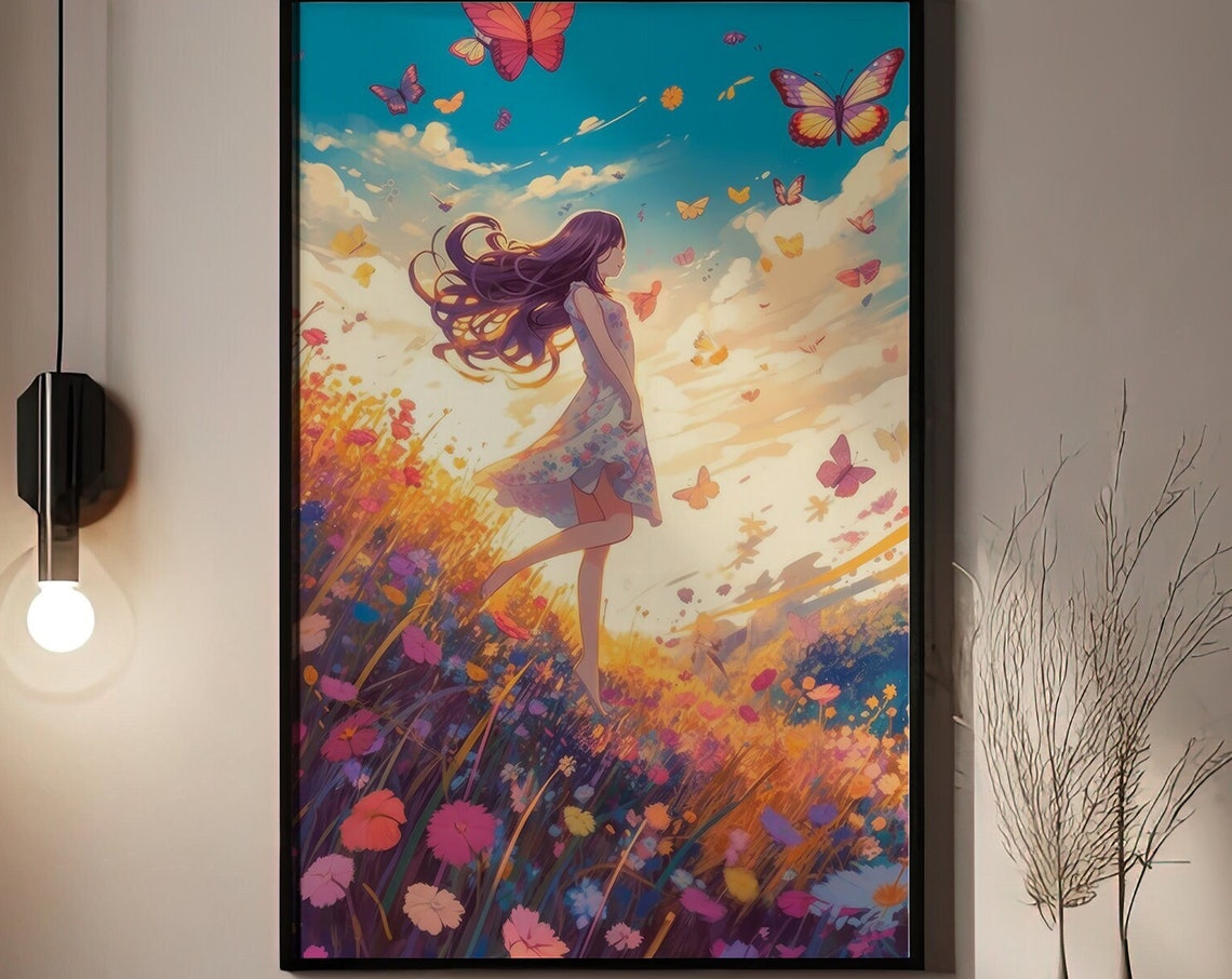 Aesthetic Art Pink Wall Art Purple Wall Art Bedroom Decor Girly Wall Art Preppy Room Decor Teen Girl Room Decor Trendy Wall Art