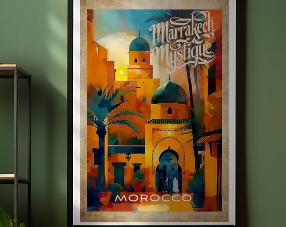 Vintage Morocco Travel Prints World Cities Retro Posters Mediterranean Wall Art Collection
