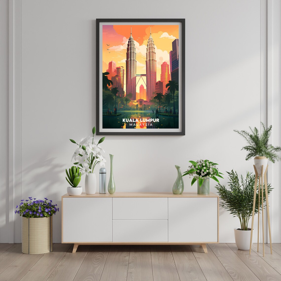 Kuala Lumpur Malaysia Travel Poster Art Print - Image 2