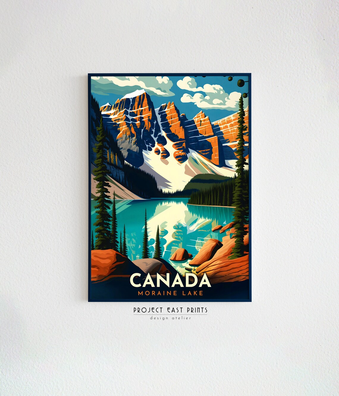 Canada Retro Travel Poster, Moraine Lake Art Print - Image 2