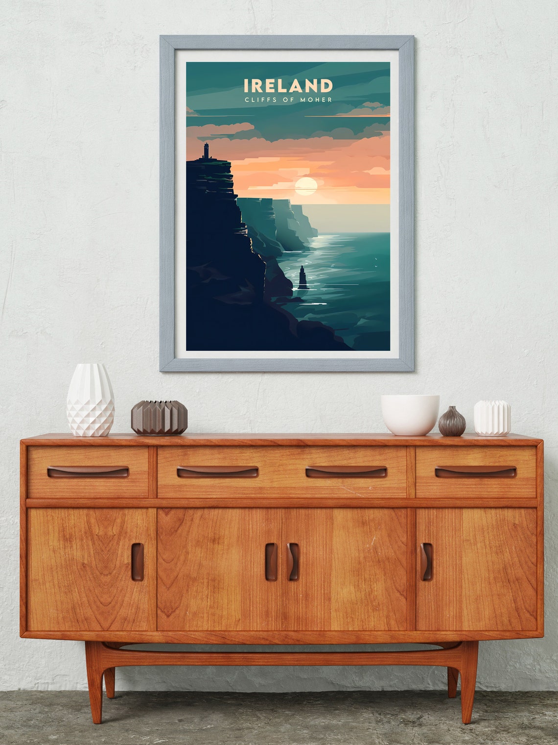 Ireland Cliffs of Moher Dramatic Sunset Seascape Travel Poster - Image 2