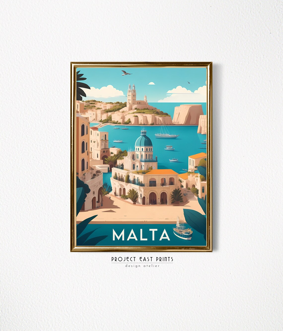 Malta Retro Travel Poster, Travel Poster Print - Image 2