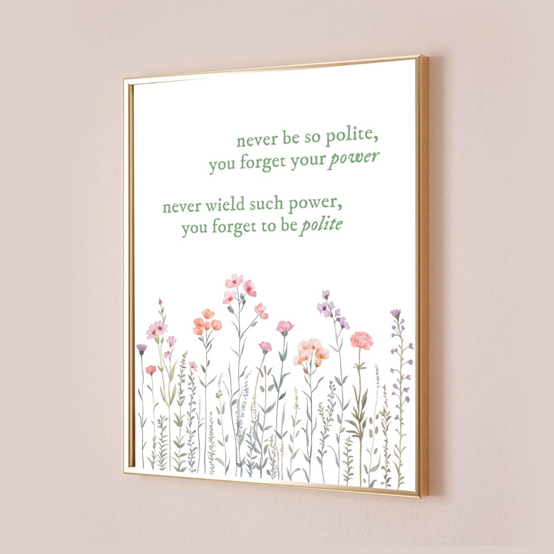 Never Be So Polite You Forget Your Power Taylor Poster Marjorie Print Lyrics Wall Art Office Decor Teen Girl Room Baby Nursery Kids Gift