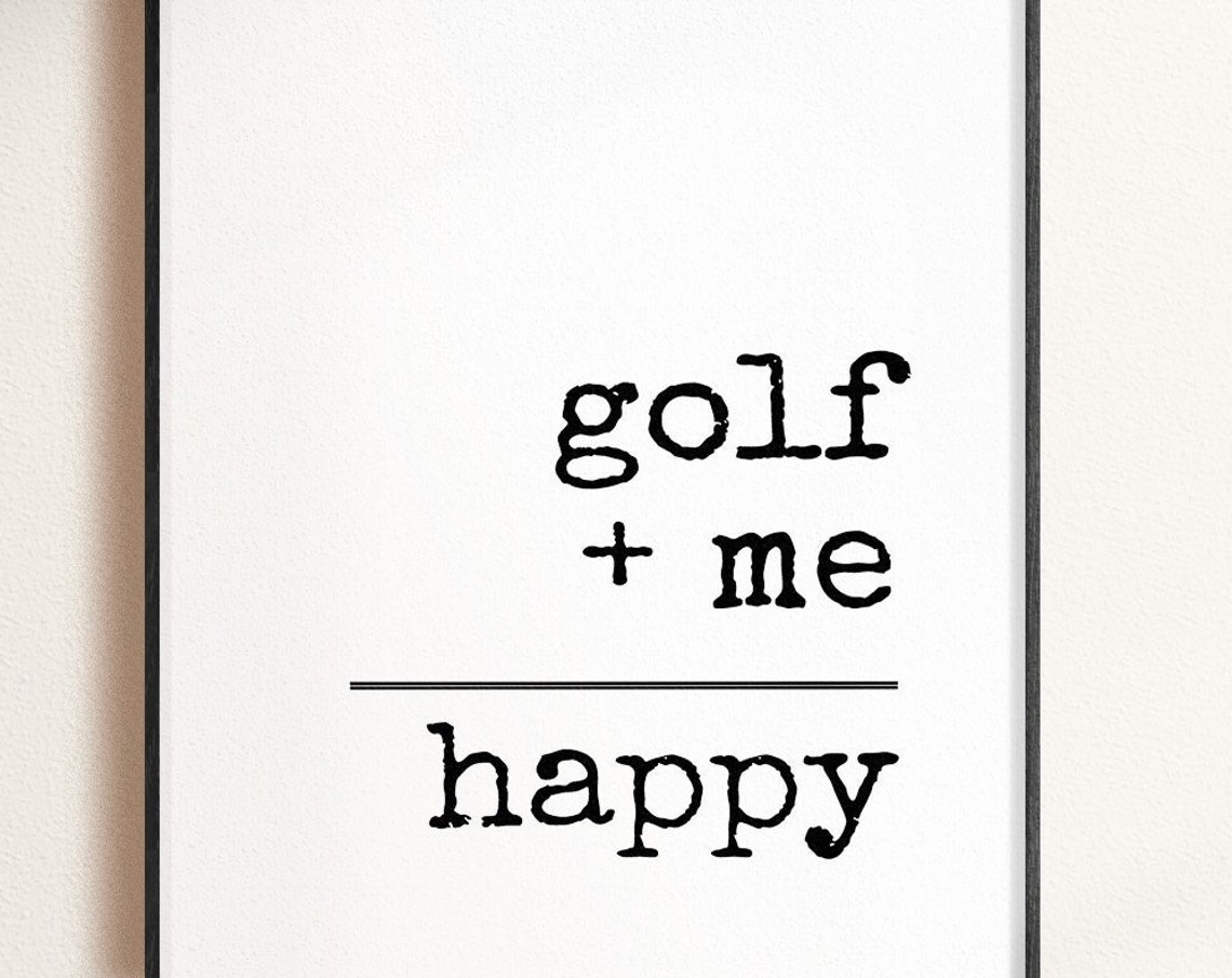 Golf Plus Me Happy Minimalist Typography Funny Golfer Gift Poster - Image 2