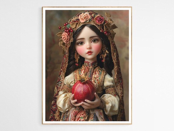 Armenian Doll Art Print Unique Cultural Decor Gifts For Her