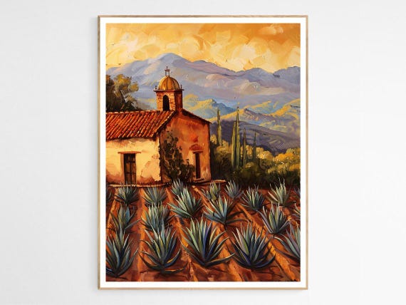 Mexican Hacienda Art Print Decor For The Living Room Travel Gift
