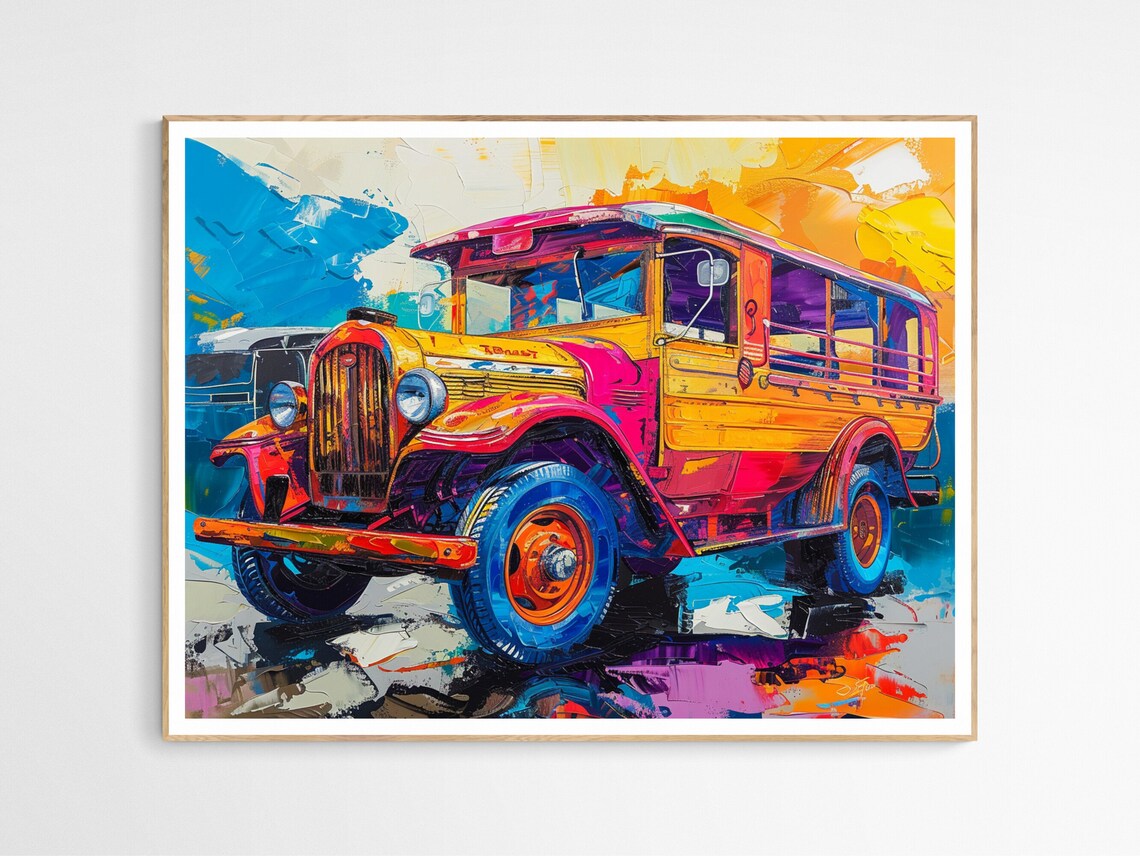 Jeepney Art Print, Filipino Daily Life Decor