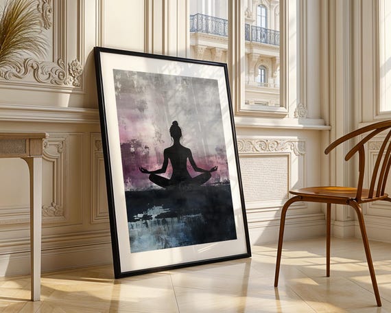 Yoga Meditation Silhouette Art Print Zen Decor Trendy Wall Room Prints Poster Modern