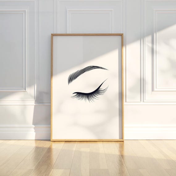 Minimalist Woman Eye Eyebrow Line Art Sketch Drawing Painting Trendy Poster Wall Print Modern Home Decor Gift