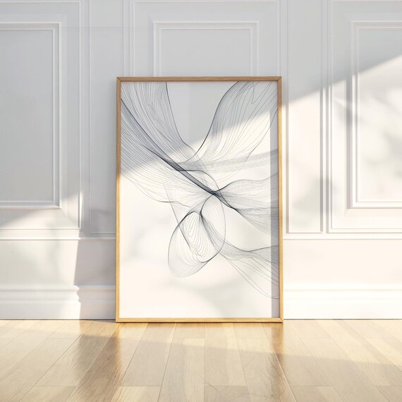 Abstract Minimalist Lines Pattern Line Art Sketch Drawing Painting Trendy Poster Wall Print Modern Home Decor