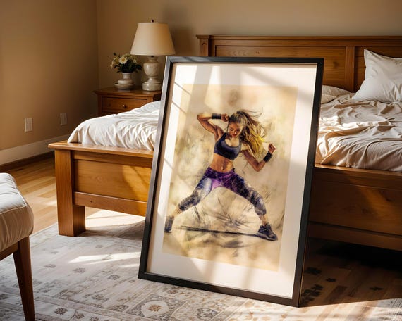 Dynamic Dancer Fitness Workout Art Print Gym Decor Trendy Wall Room Prints Poster