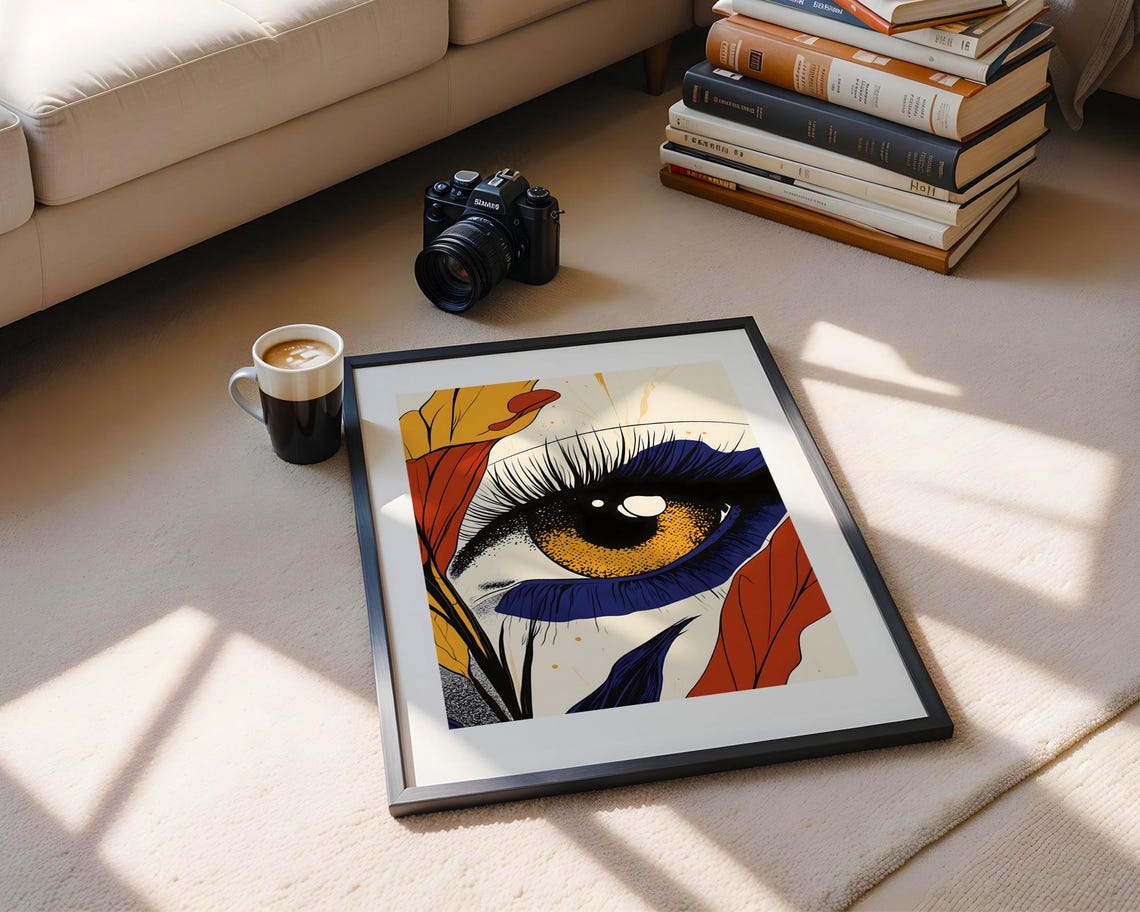 Striking Pop Art Eye Poster with Golden Iris and Bold Abstract Colors - Image 5