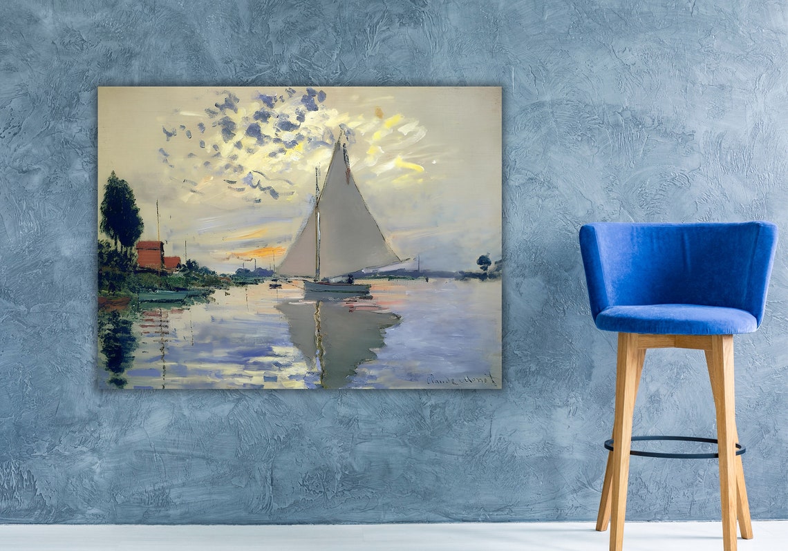 Claude Monet Sailboat at Le Petit Gennevilliers 1874 River Poster - Image 3