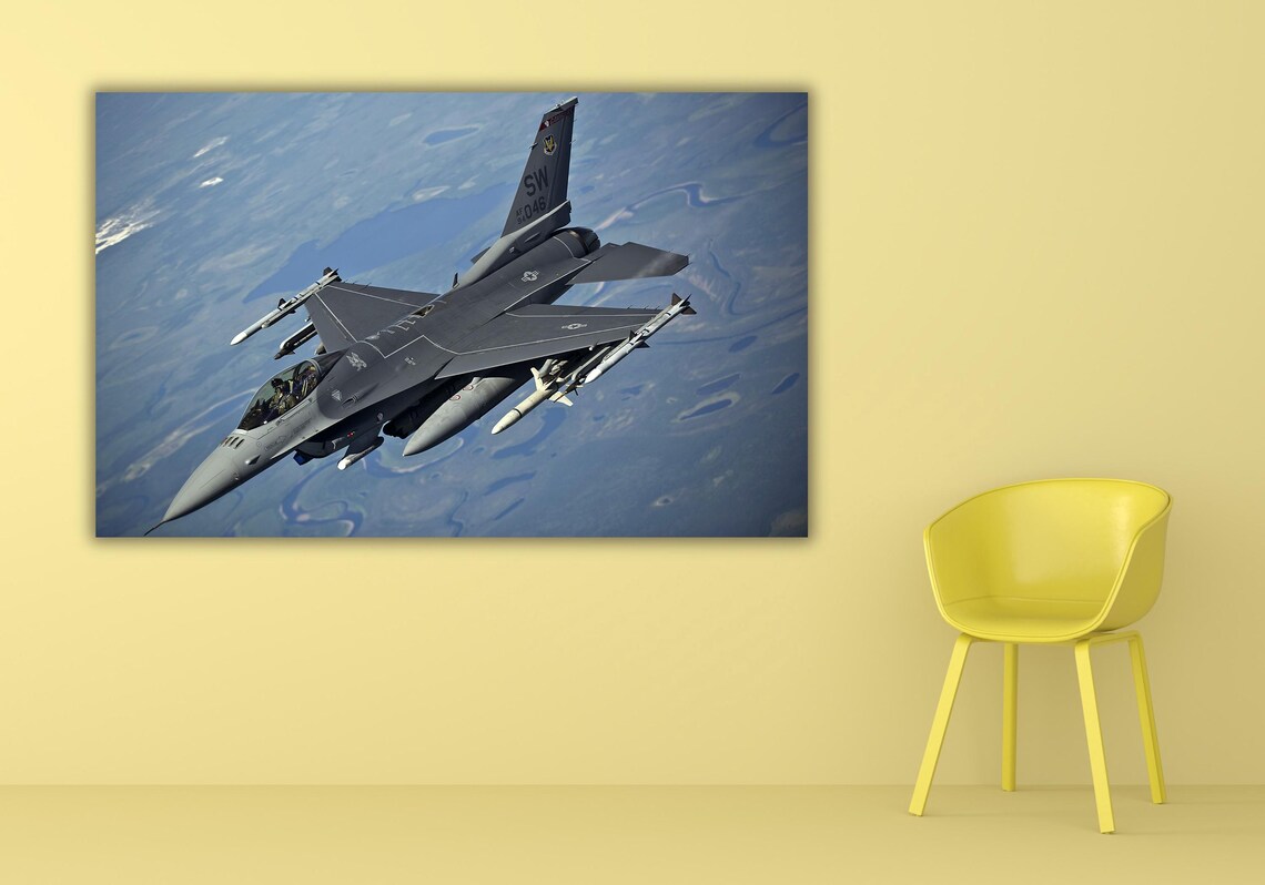 F-16 Fighting Falcon Jet Fighter Flight USAF Military Aviation Poster - Image 3