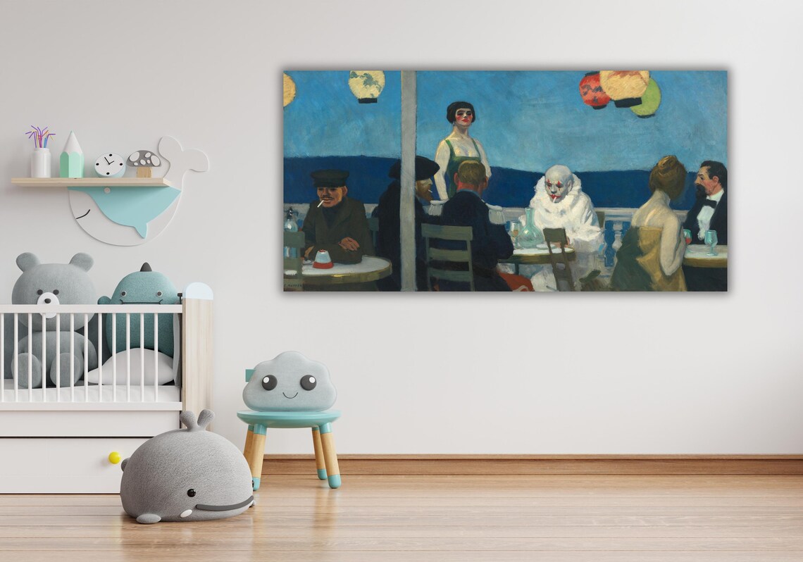 Edward Hopper Soir Bleu Clown Cafe Night Scene Classic Poster - Image 3