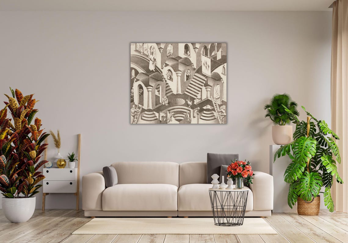 MC Escher Convex and Concave Impossible Staircase Lithograph Poster - Image 3