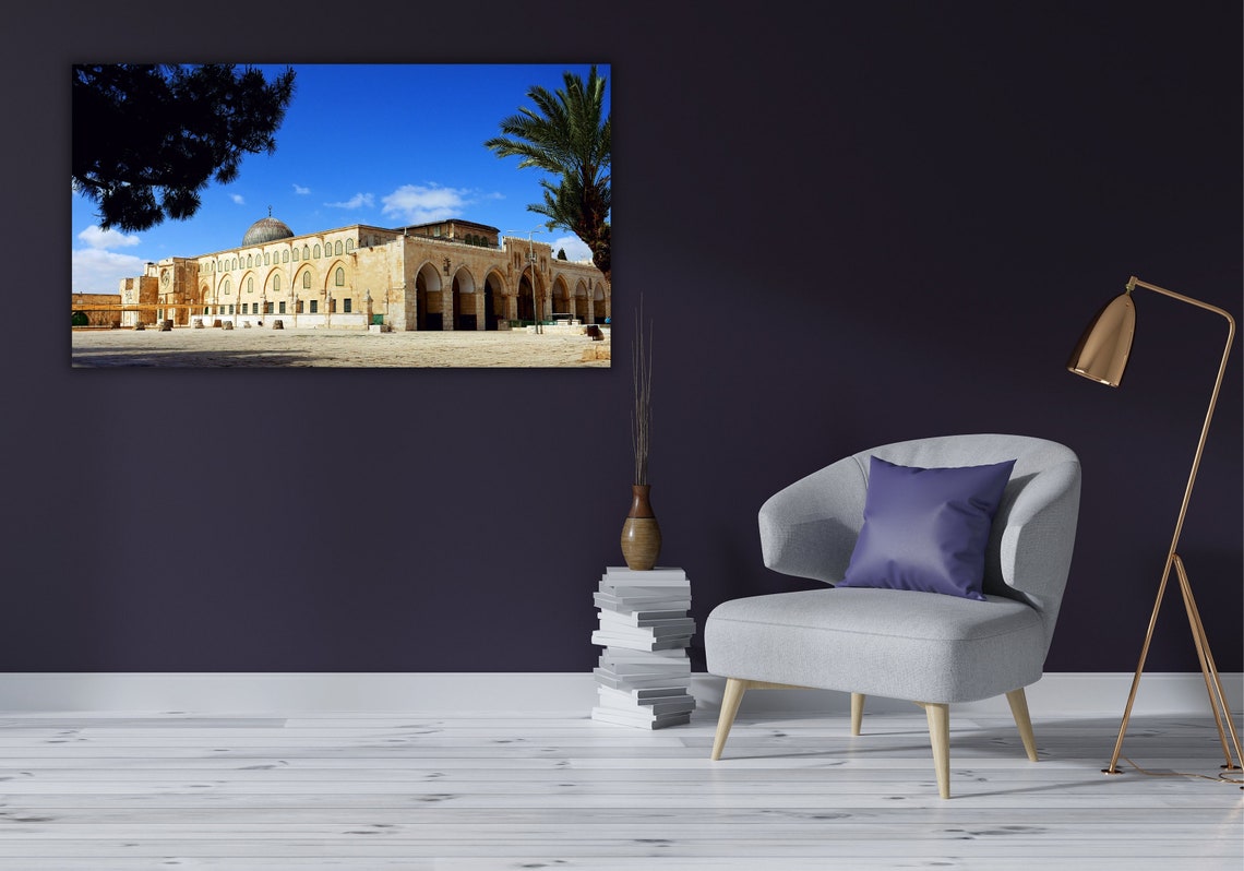 Al Aqsa Mosque Jerusalem Grey Dome Courtyard Historic Photo Poster - Image 3