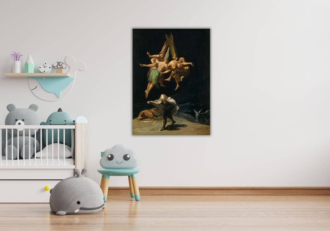 Goya Flight of the Witches Dark Romantic Nightmare Classic Art Poster - Image 3