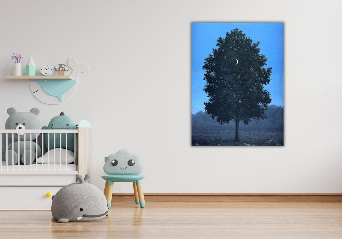 Rene Magritte 16th September Tree Moon Blue Night Surreal Poster - Image 2