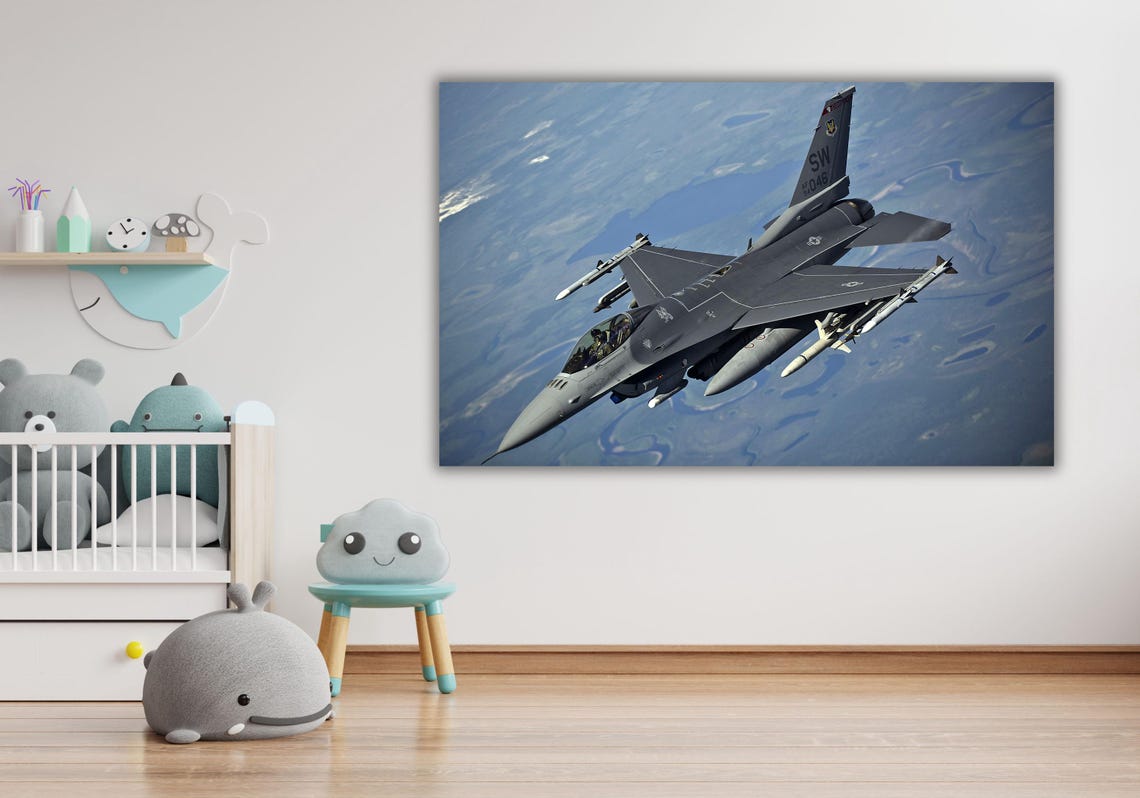 F-16 Fighting Falcon Jet Fighter Flight USAF Military Aviation Poster - Image 2