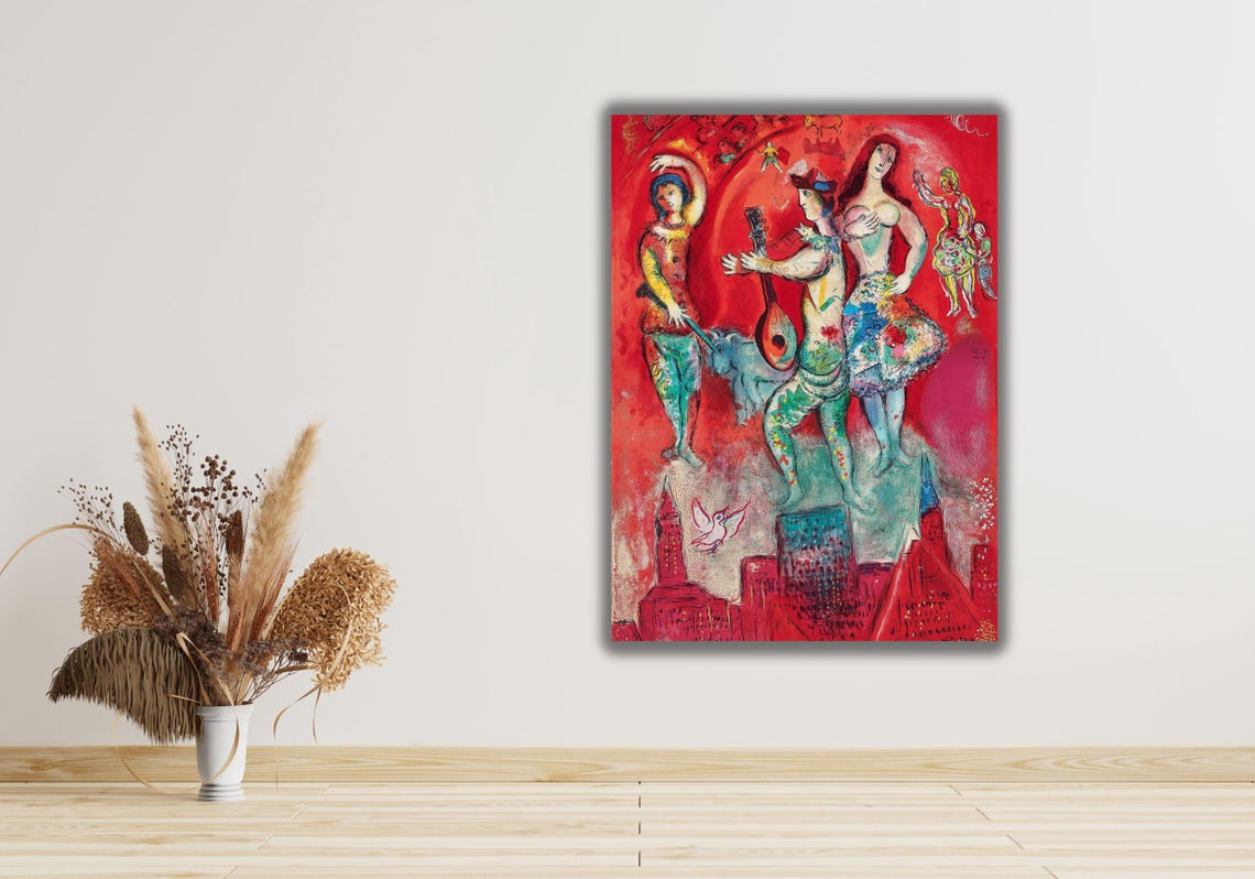 Marc Chagall Carmen 1966 Opera Scene Vibrant Red Figures Poster - Image 2