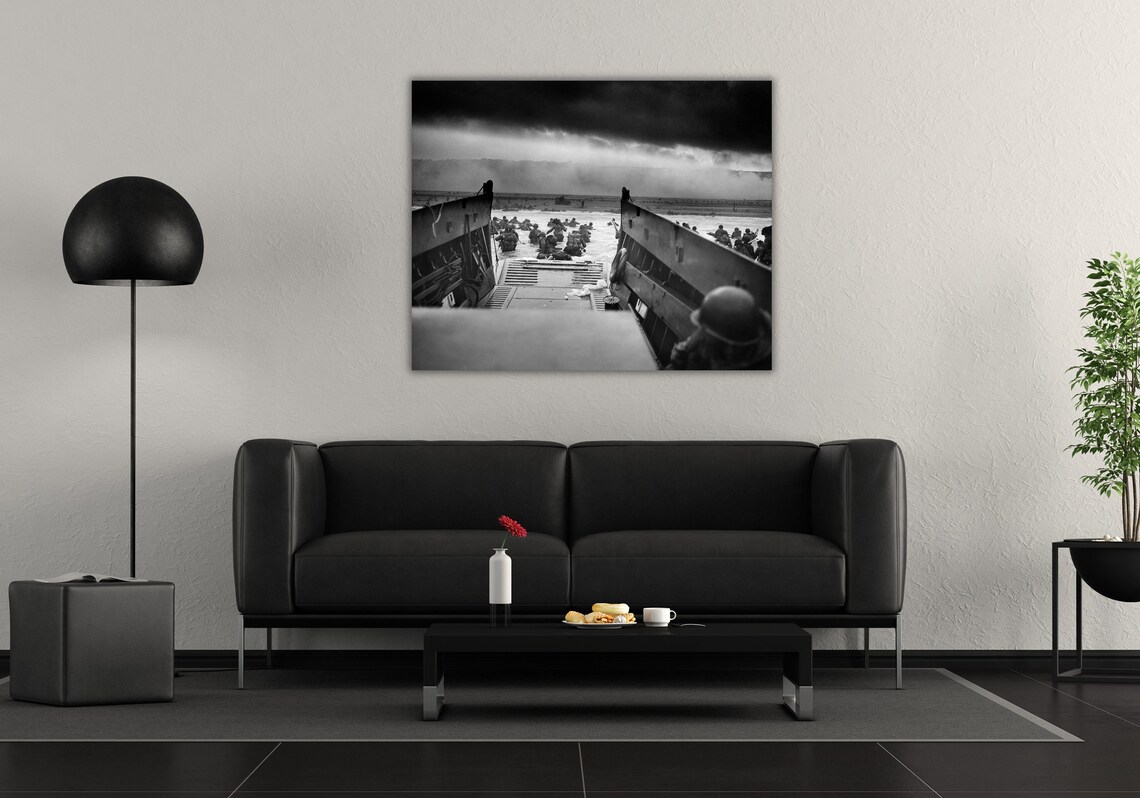 D-Day Normandy Landing Soldiers Landing Craft Vintage Photo Poster - Image 3