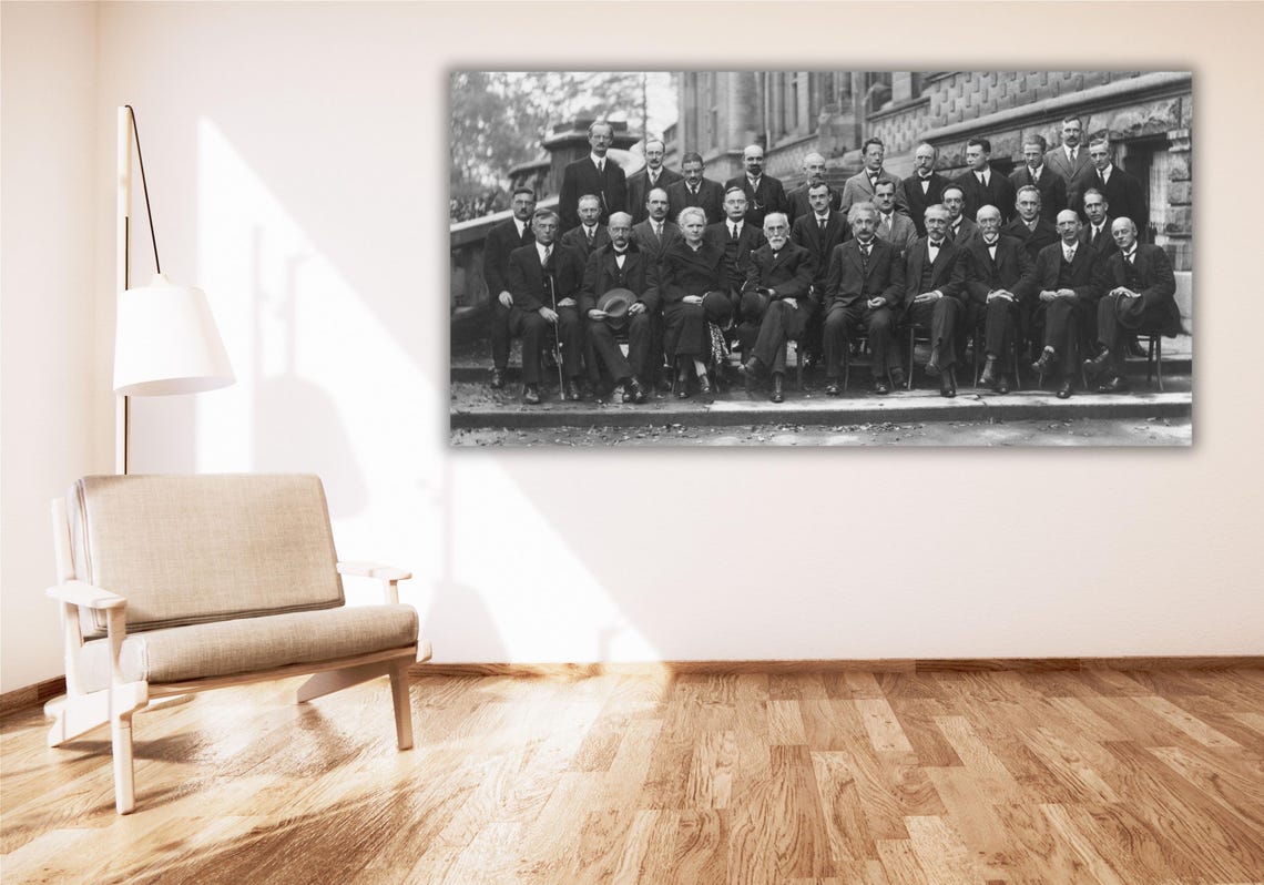 Solvay Conference 1927 Black and White Physicists Group Photo Poster - Image 2