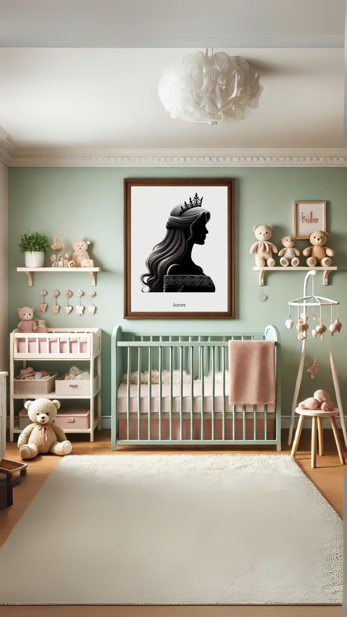 Princess Aurora Silhouette Portrait Fairytale Wall Art For Instant - Image 7
