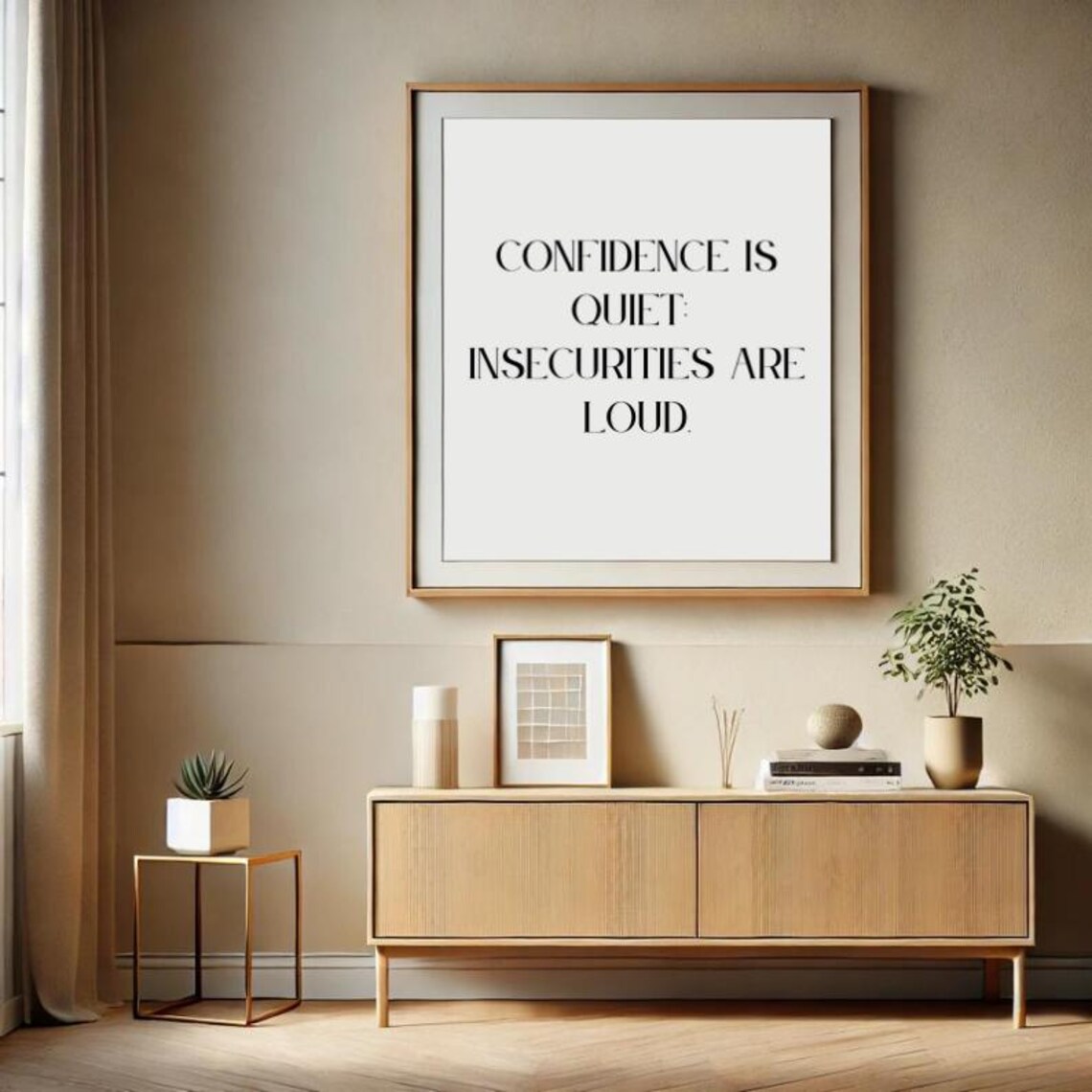 Confidence Is Quiet Insecurities Are Loud Minimalist Quote Poster - Image 7