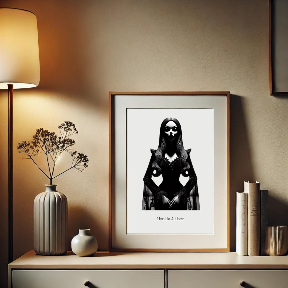 Morticia Addams Silhouette Portrait Gothic Icon Wall Art Handcrafted Dark Elegance Dcor - Image 5