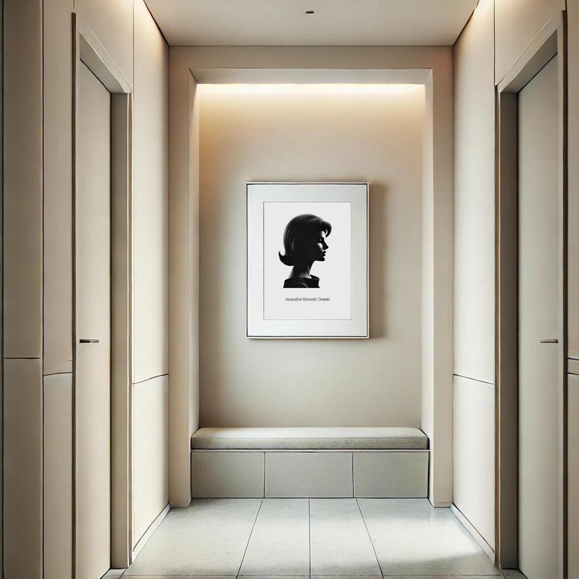 Jacqueline Kennedy Onassis Silhouette Profile Portrait Poster - Image 7