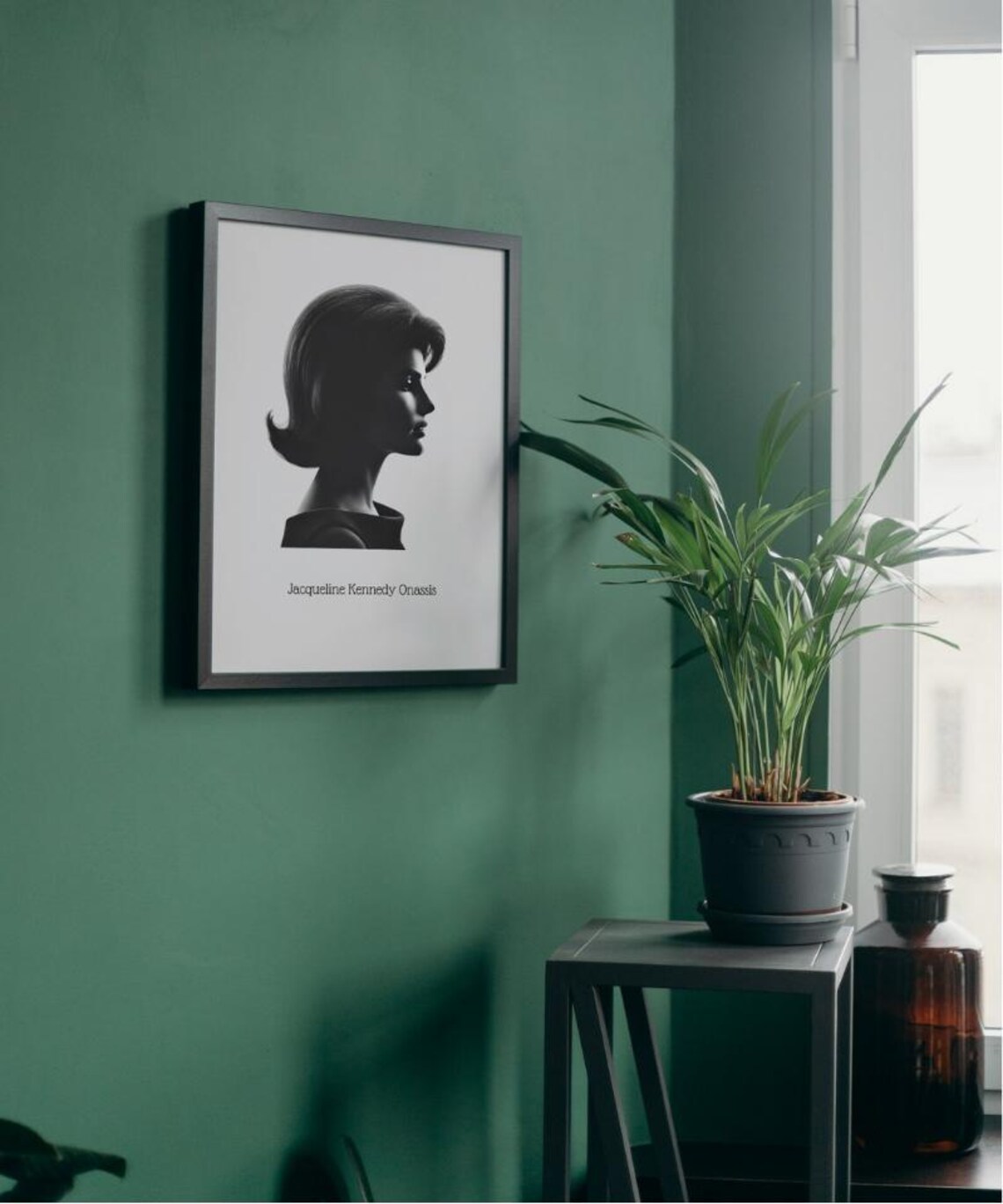 Jacqueline Kennedy Onassis Silhouette Profile Portrait Poster - Image 5