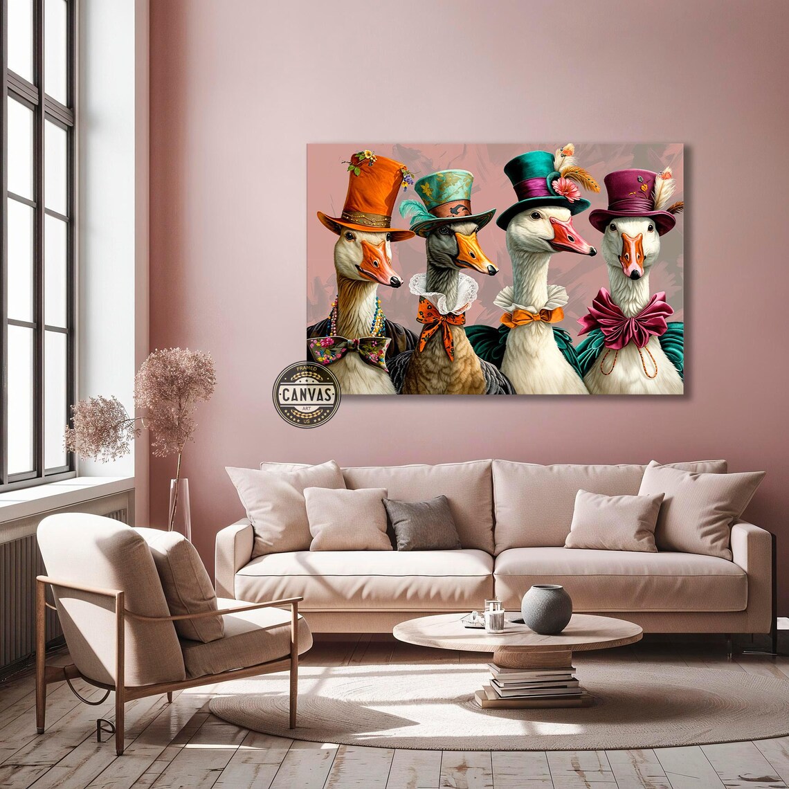 Victorian Geese Art Print, Anthropomorphic Birds - Image 2