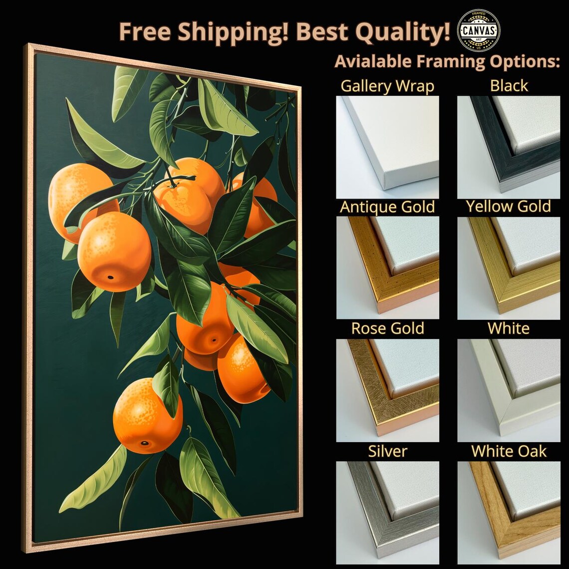Fresh Citrus Fruits Art Print, Oranges On Branches - Image 5