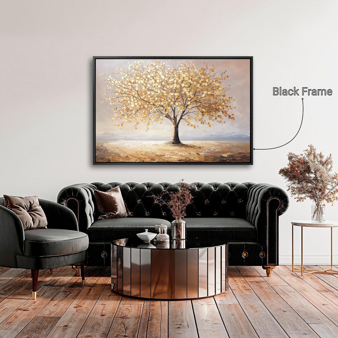 Golden Tree Of Life Art Print, Abstract Landscape - Image 4