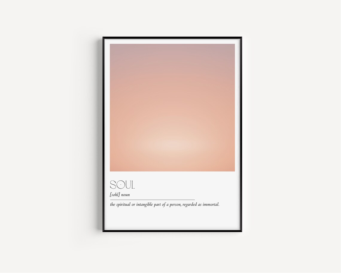 Soul Definition Minimalist Typography Art Print