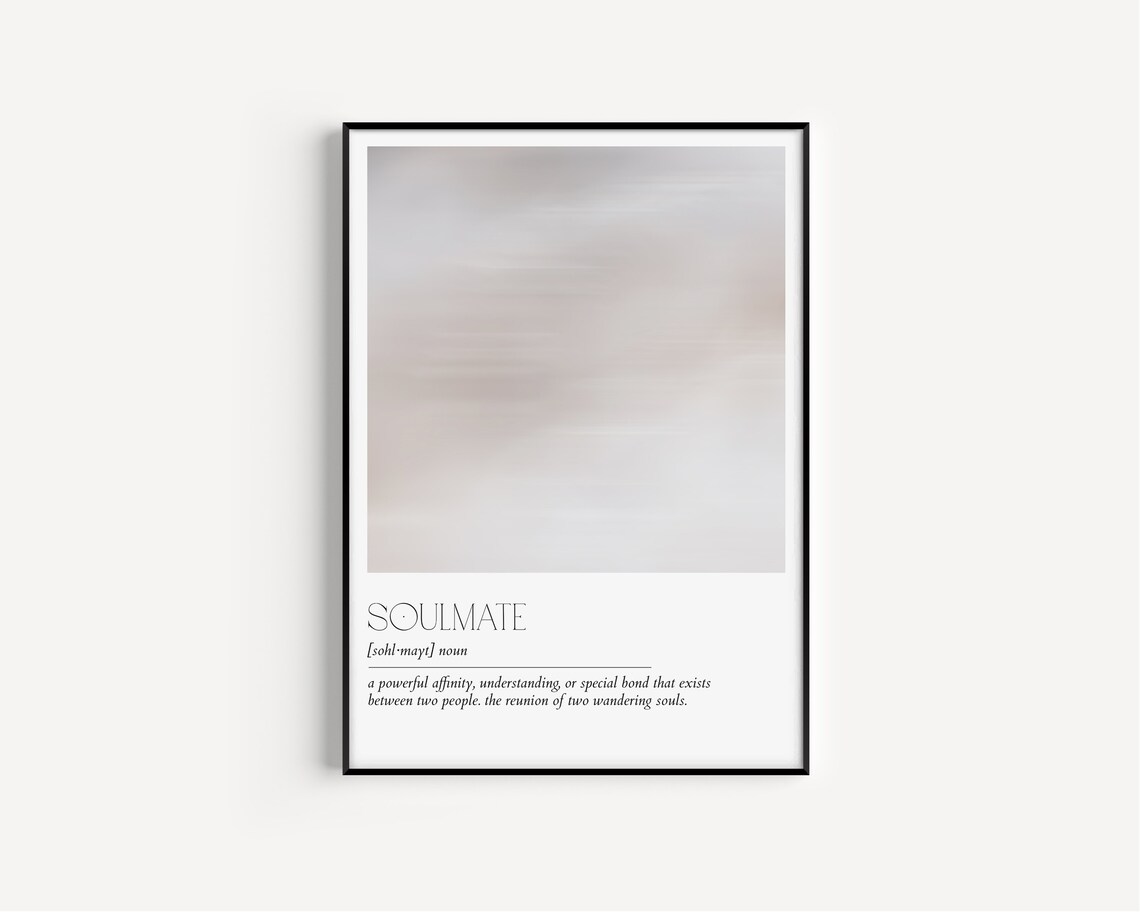 Soulmate Definition Minimalist Word Typography Art Print