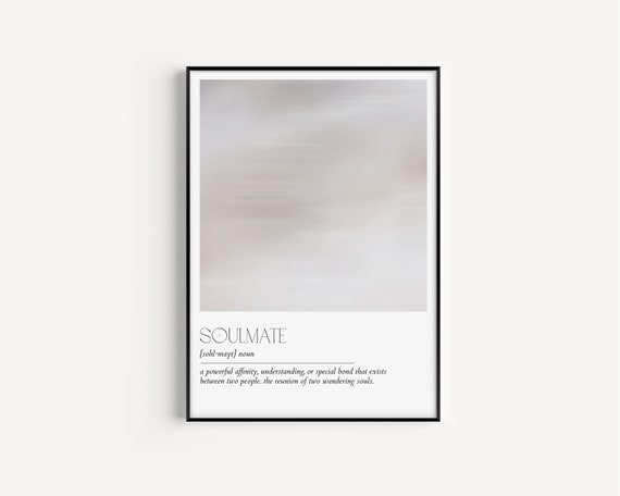 Soulmate Definition Minimalist Word Typography Art Print