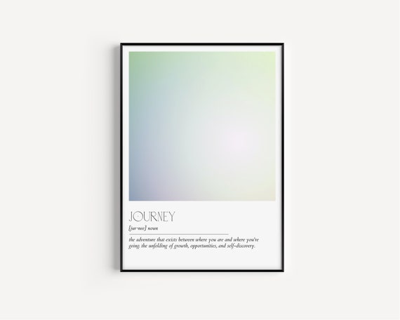 Journey Definition Minimalist Typography Art Print