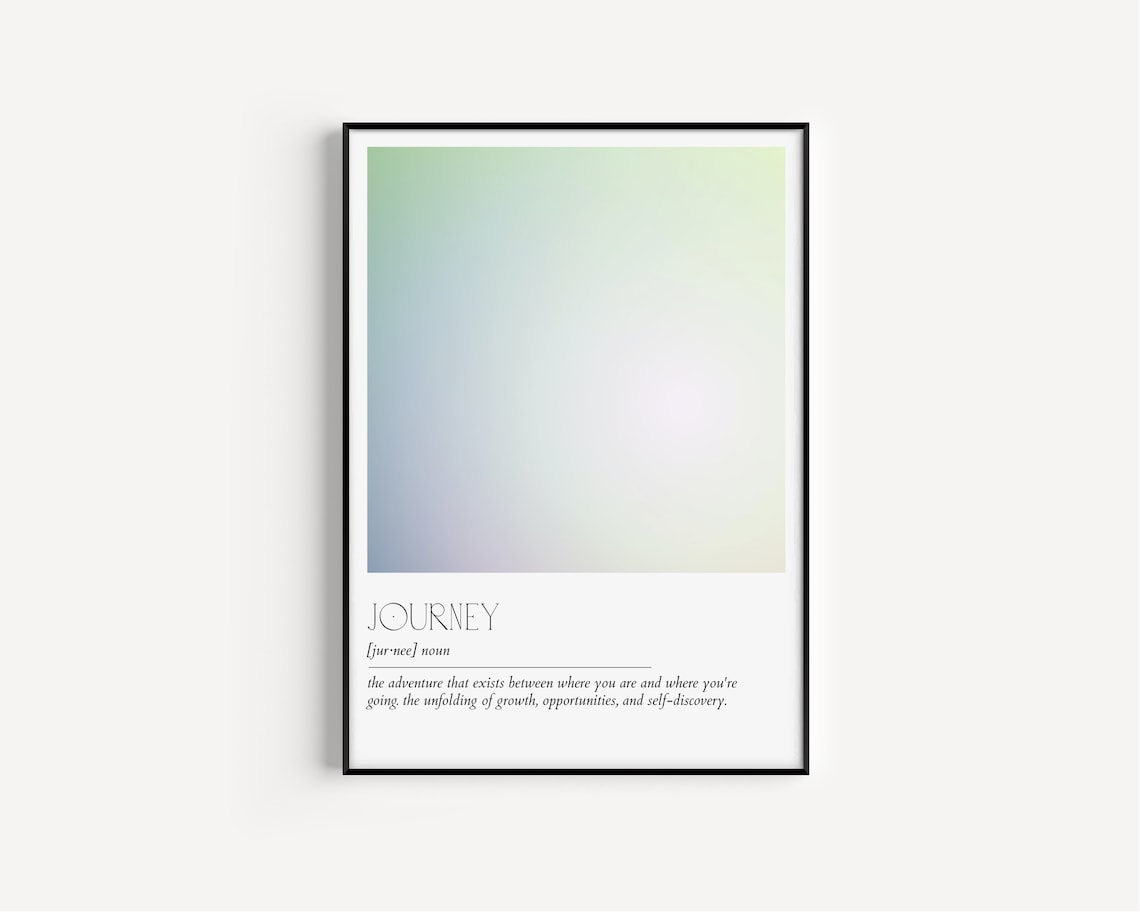 Journey Definition Minimalist Typography Art Print