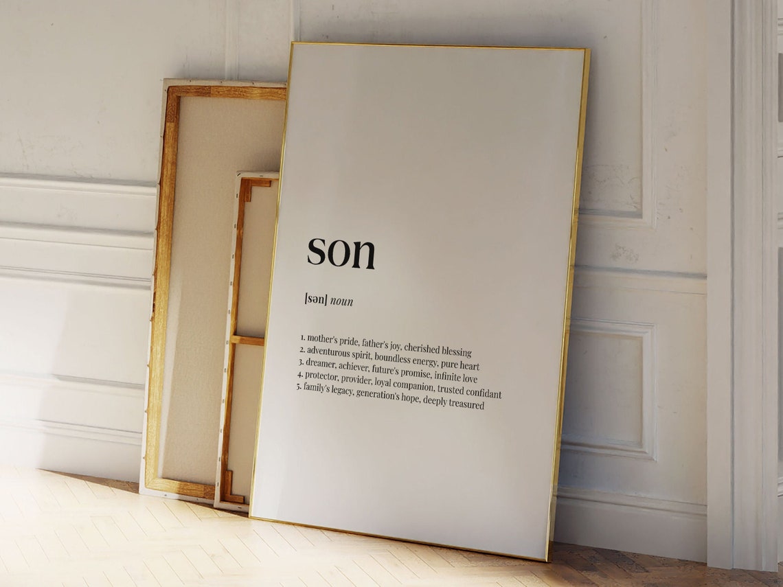 Son Definition Wall Art Dictionary Meaning Gift For Son Son Quote Instant Family Gift - Image 2