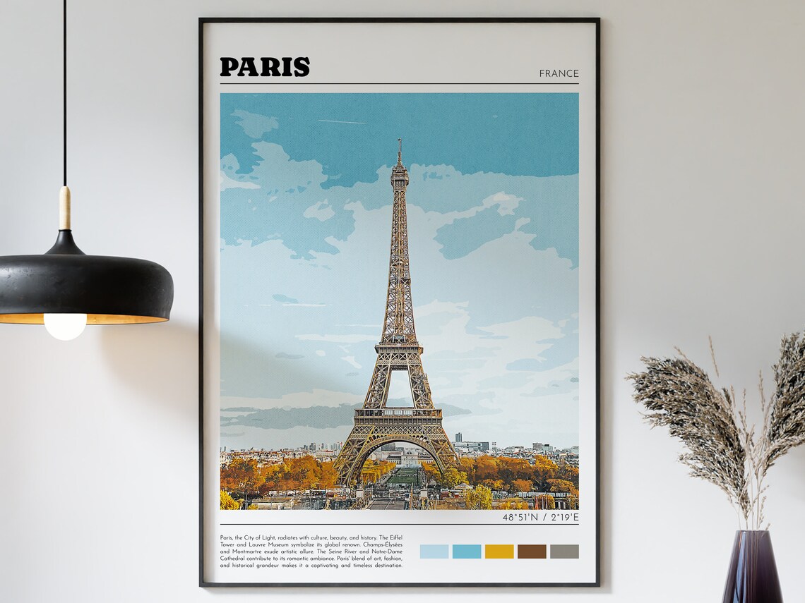 Paris Retro Travel Print, City Photo Art