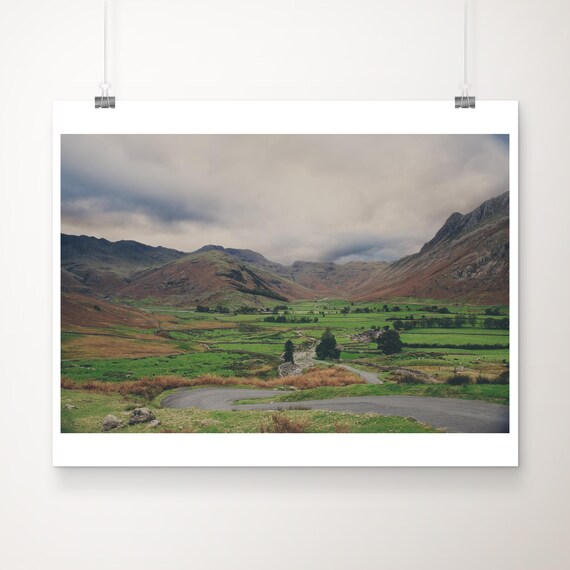 Great Langdale Valley Lake District Fells Winding Road Print