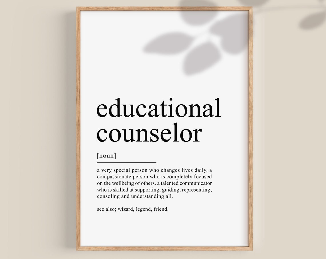 Educational Counselor Definition Poster Appreciation Gift Wall Decor