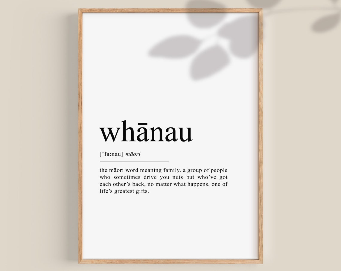 Maori Print Whanau Definition Print Whanau Poster New Zealand Family Gift Wedding Gifts Maori Wall Decor Art