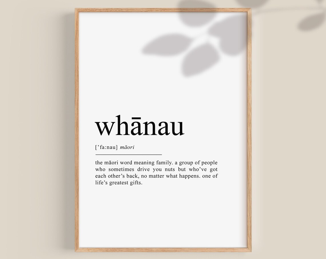 Whanau Maori Definition Family Love New Zealand Gift Poster Art