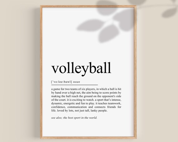 Volleyball Definition Poster, Coach Gift, Teen Decor