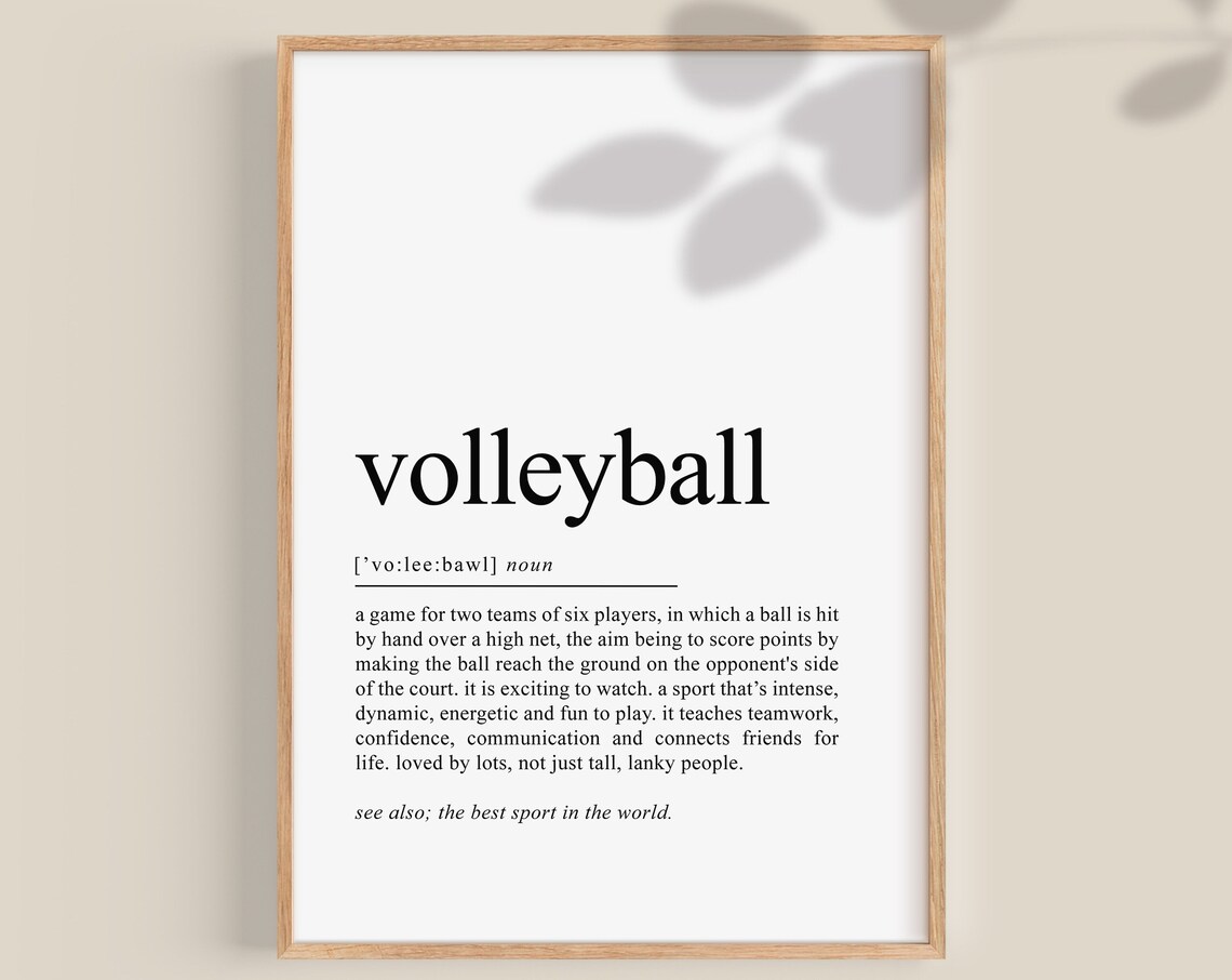 Volleyball Definition Poster, Coach Gift, Teen Decor