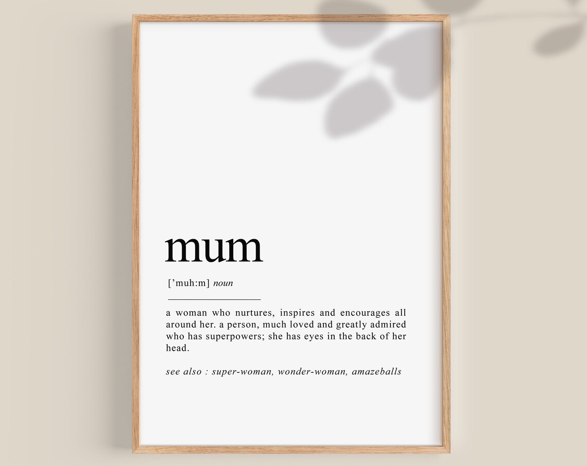 Mum Noun Definition Poster See Also Super Woman Wonder Woman